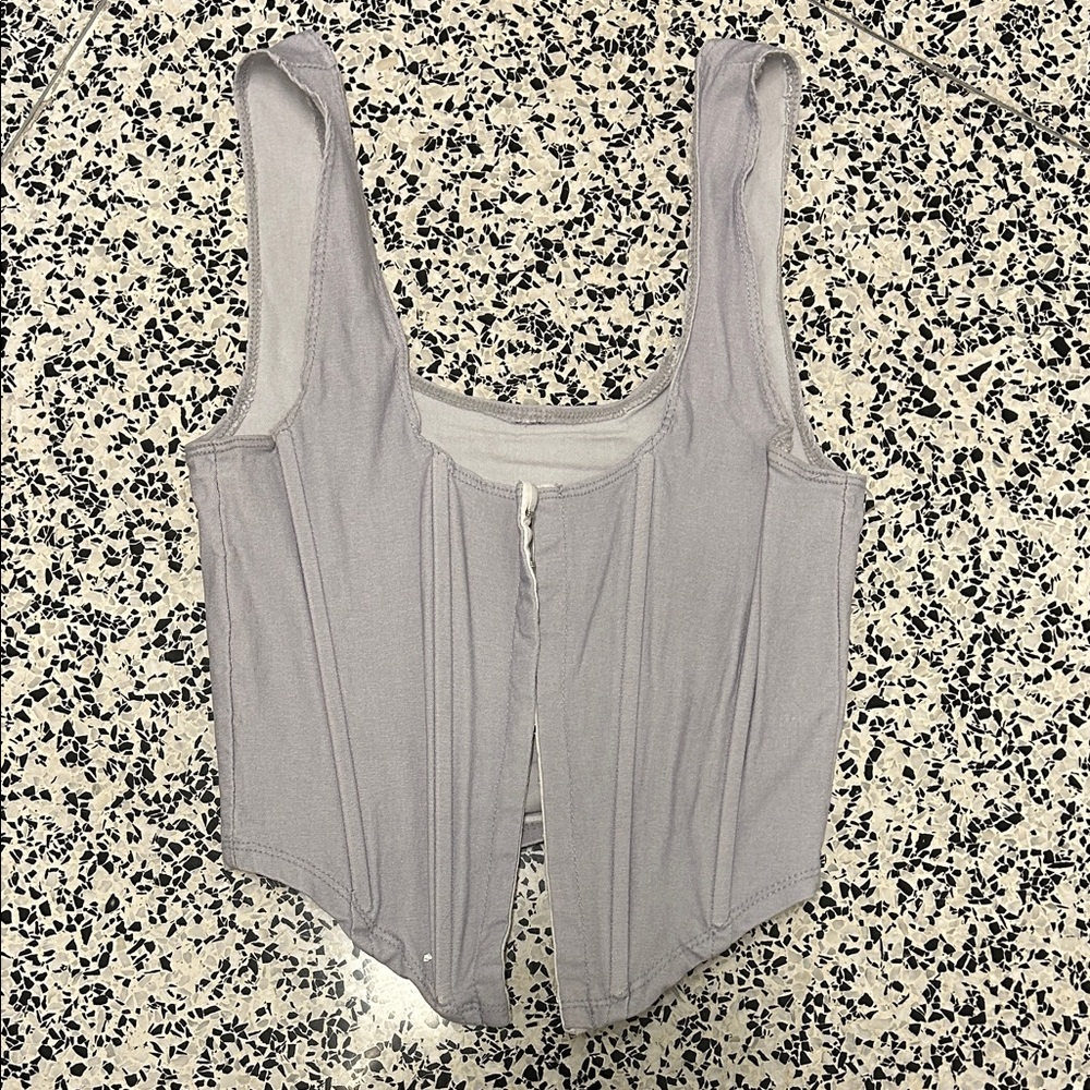 SOLD Lavender Whimsical Fairy Garden Renaissance Sleeveless Corset Women's Top